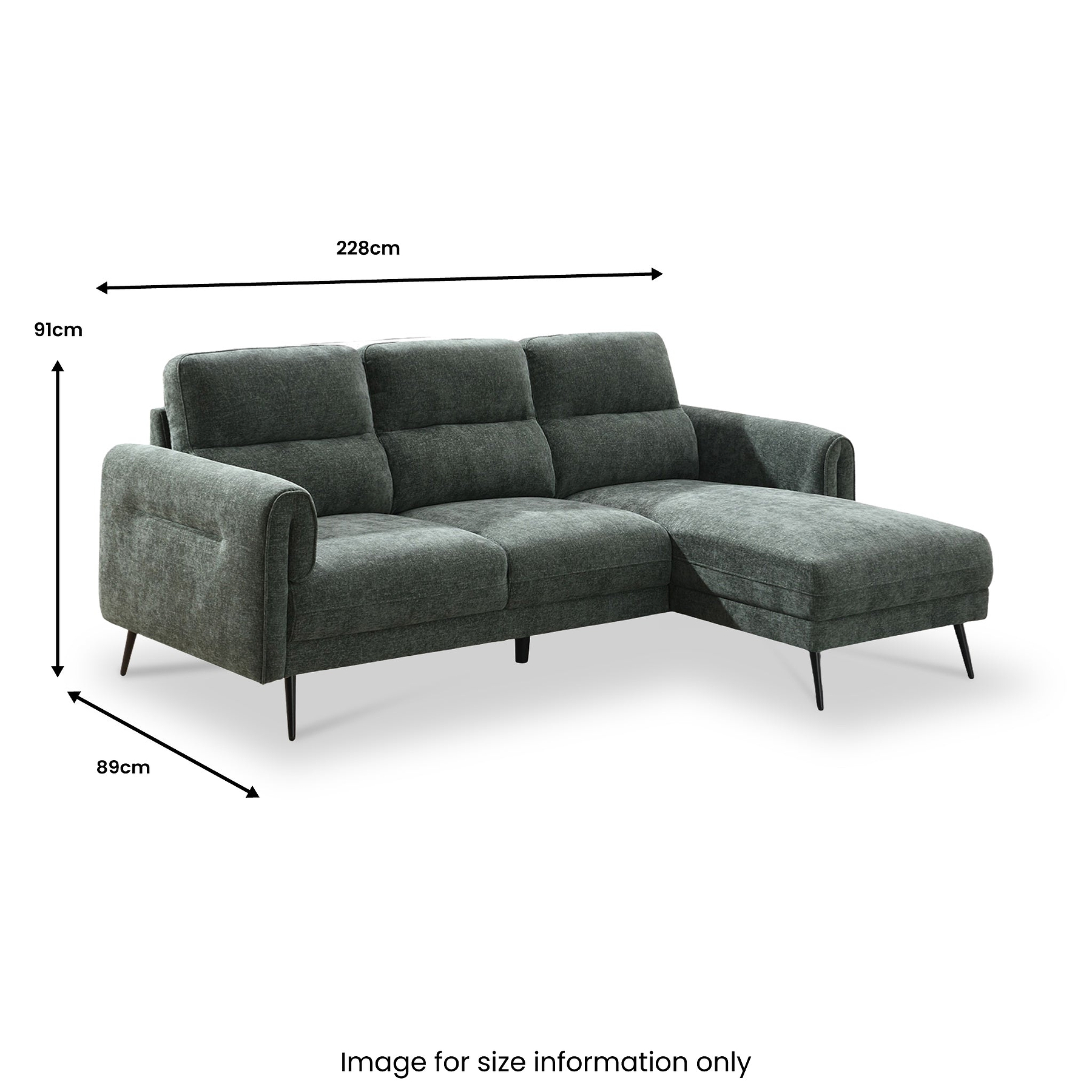 Lindell Chaise Sofa RH Facing Moss Angle1 from Roseland Furniture