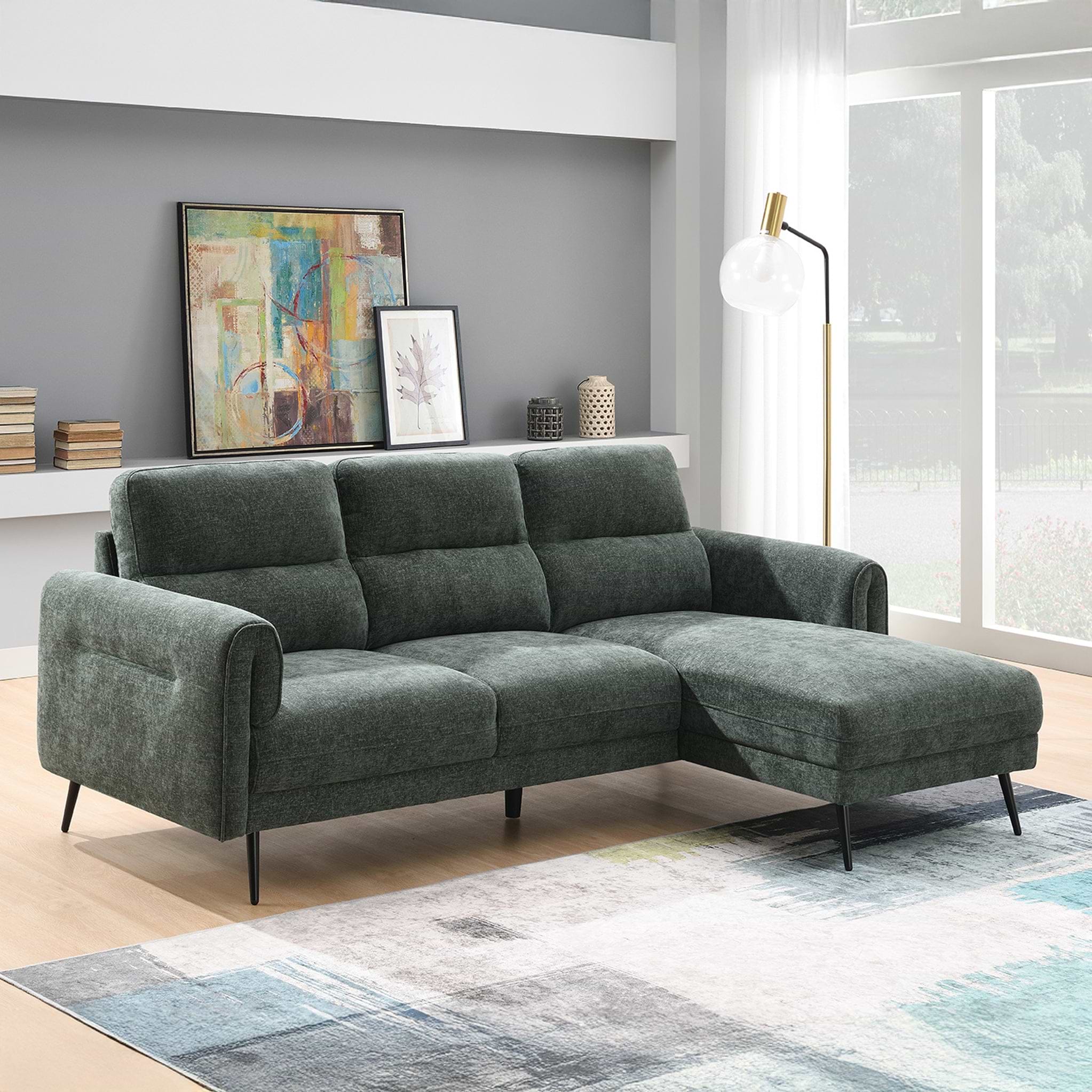 Lindell Chaise Sofa RH Facing Moss Angle1 from Roseland Furniture