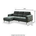 Lindell Chaise Sofa LH Facing Moss Angle1 from Roseland Furniture