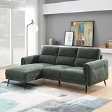 Lindell Chaise Sofa LH Facing Moss Angle1 from Roseland Furniture