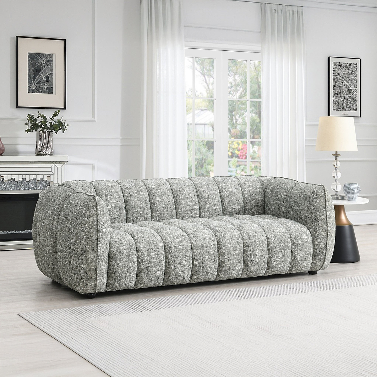 Arcot 3 Seater Sofa Moss Angle1 from Roseland Furniture