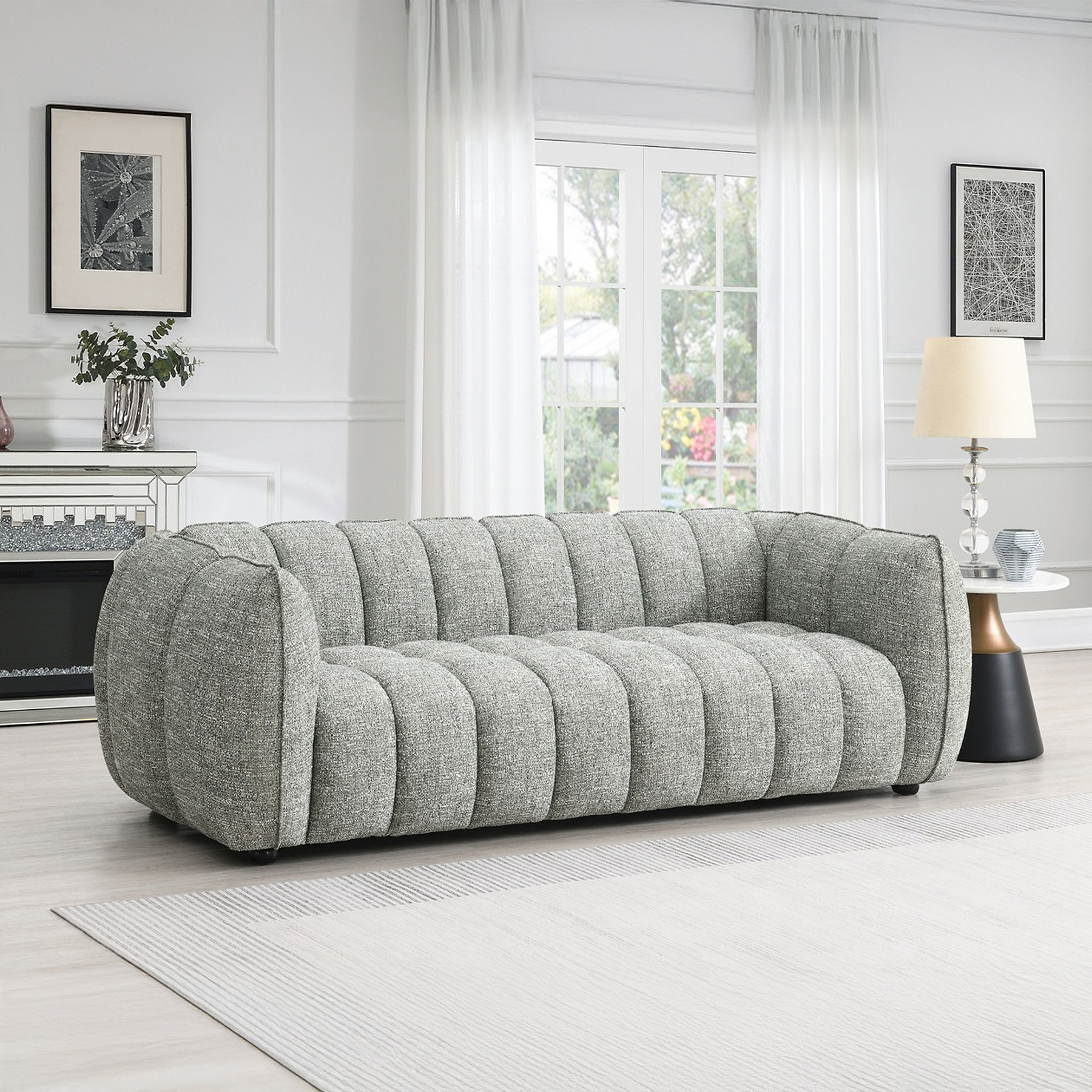 Arcot 3 Seater Sofa Moss Angle1 from Roseland Furniture
