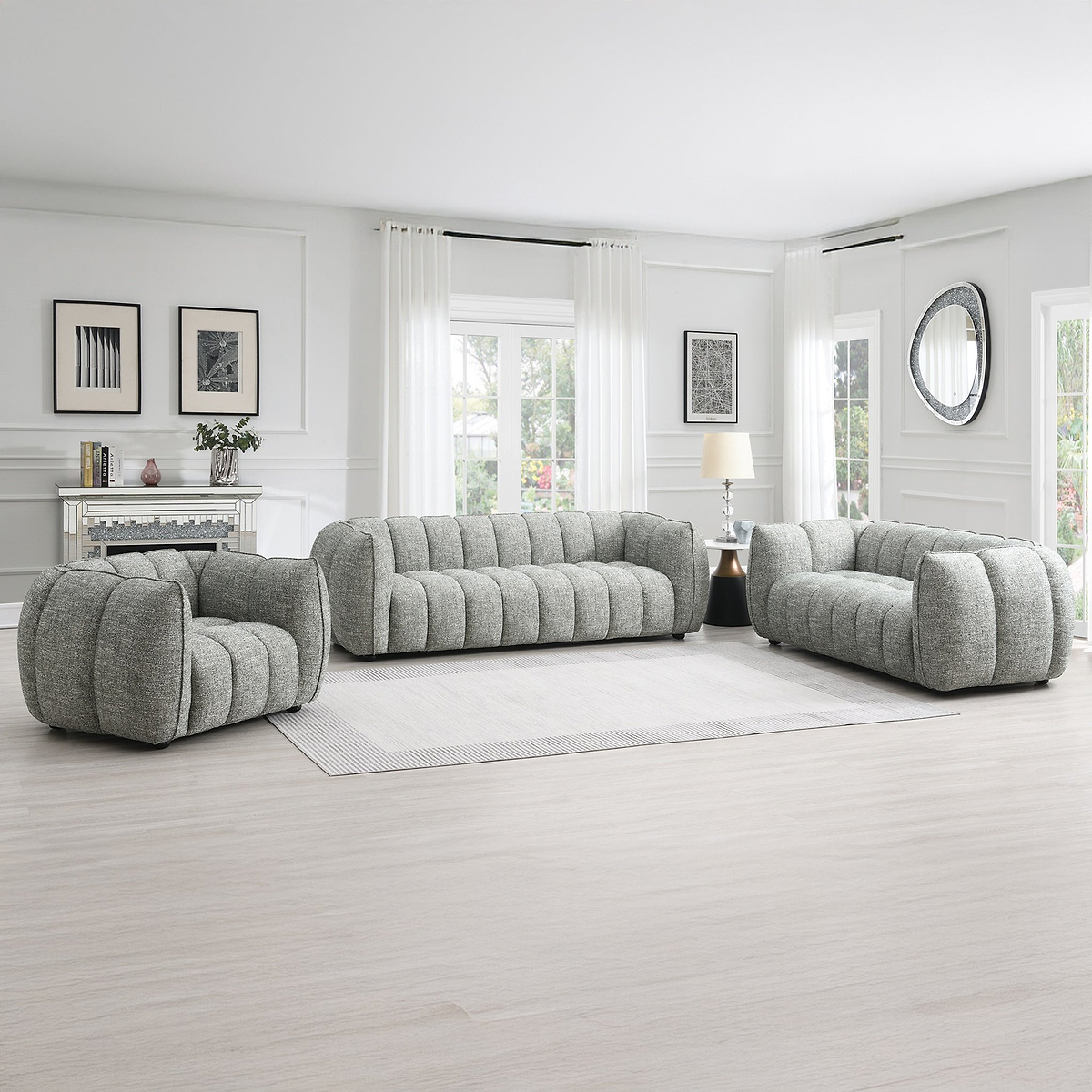 Arcot 3 Seater Sofa Moss Angle1 from Roseland Furniture