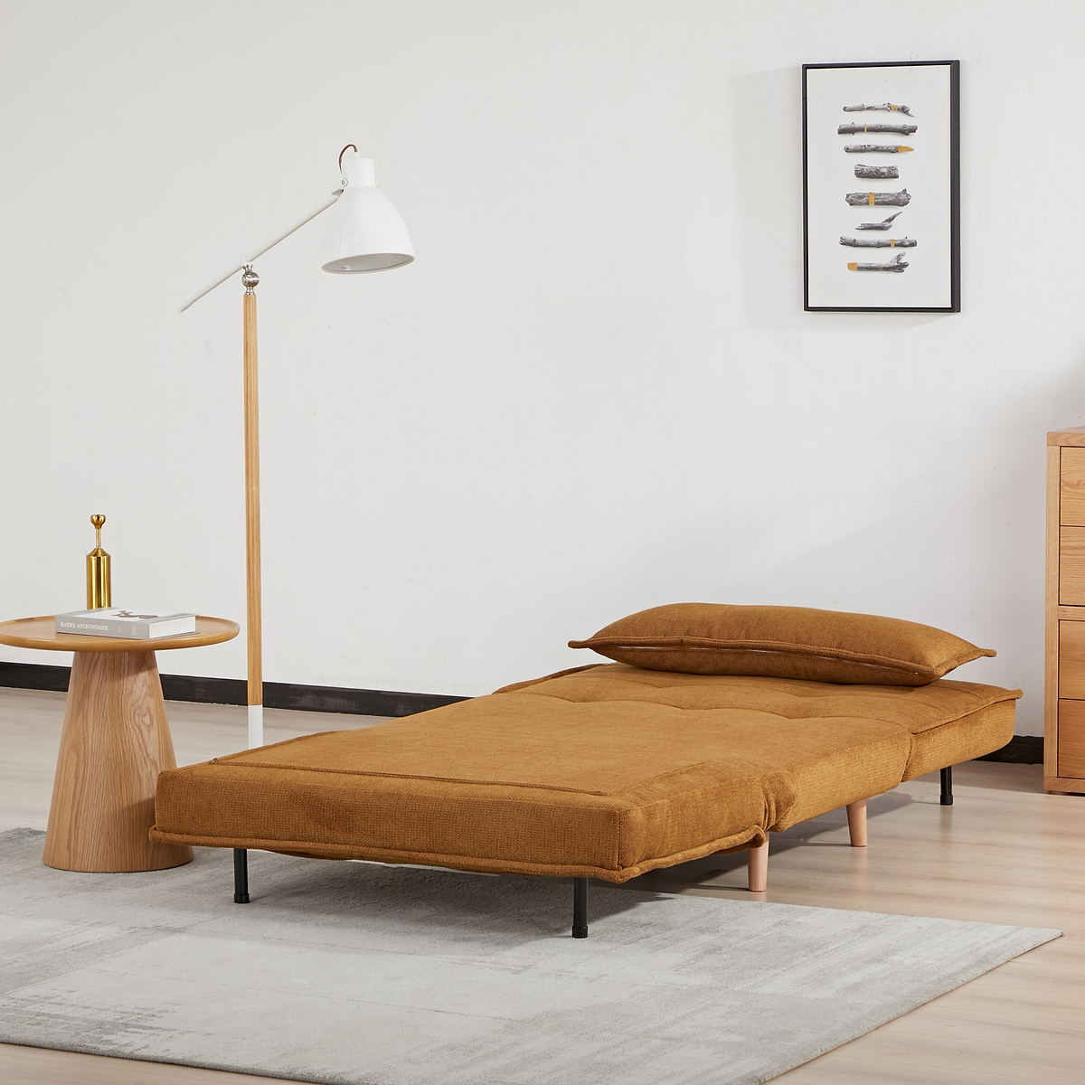 Halcomb Sofabed Pumpkin Angle1 from Roseland Furniture