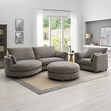 Avier Chaise Sofa LHF Stone Angle1 from Roseland Furniture