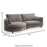 Avier Chaise Sofa LHF Stone Angle1 from Roseland Furniture