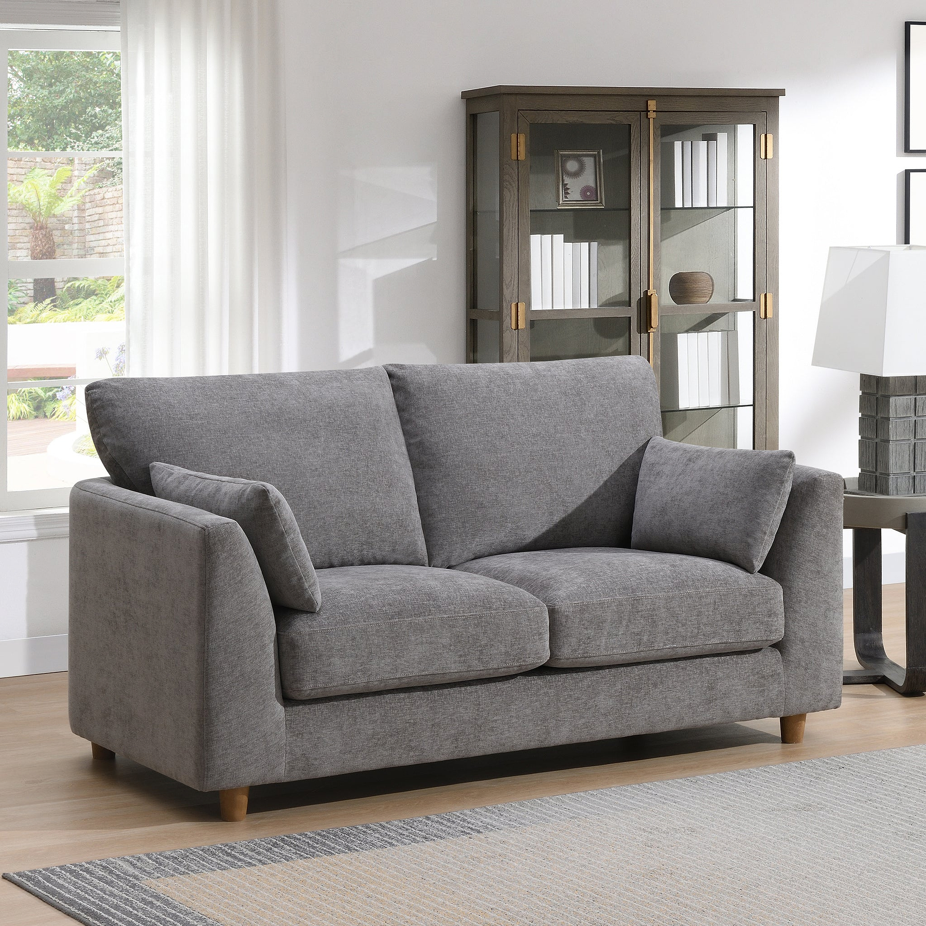 Avier 2 Seater Sofa Stone Angle1 from Roseland Furniture