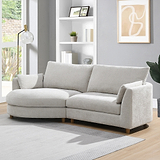 Avier Chaise Sofa LHF Pearl Size1 from Roseland Furniture