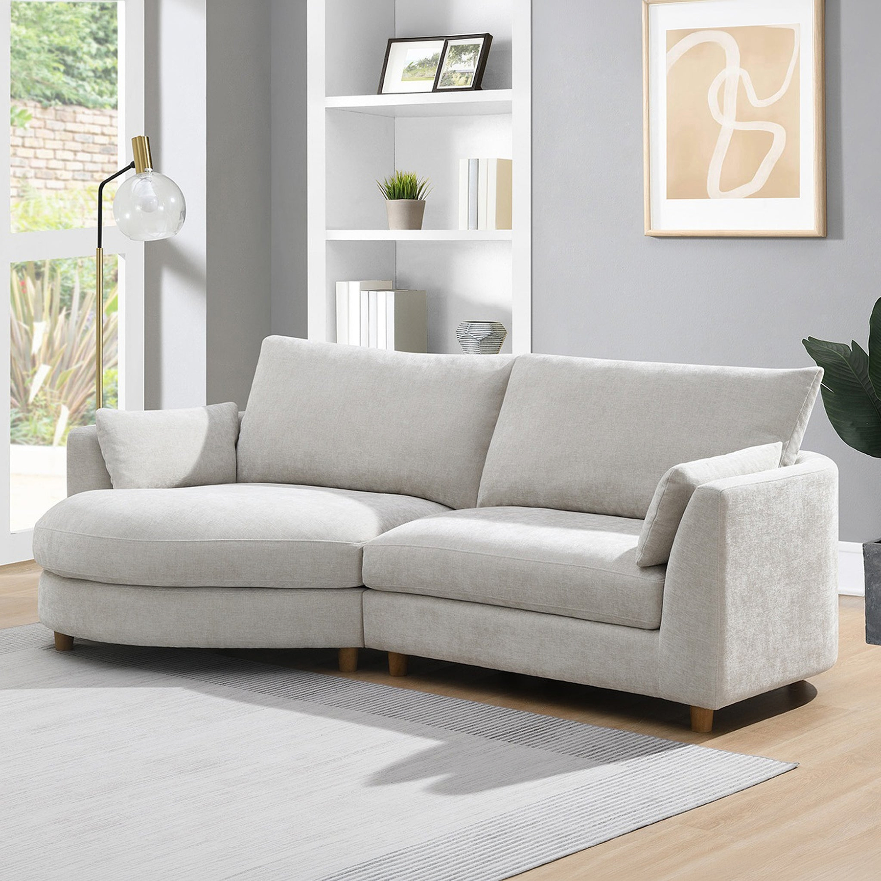 Avier Chaise Sofa LHF Pearl Size1 from Roseland Furniture