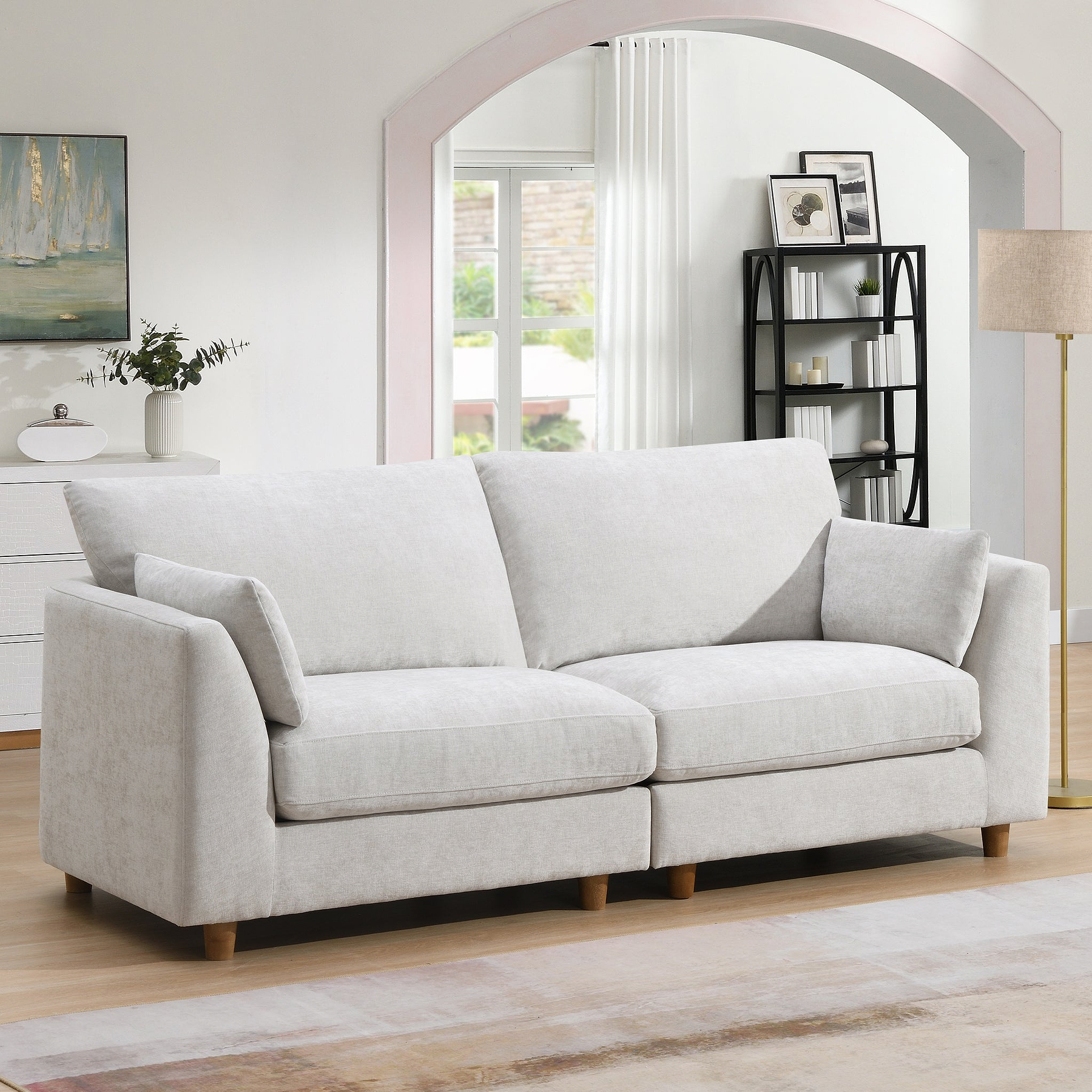 Avier 3 Seater Sofa Pearl Size1 from Roseland Furniture