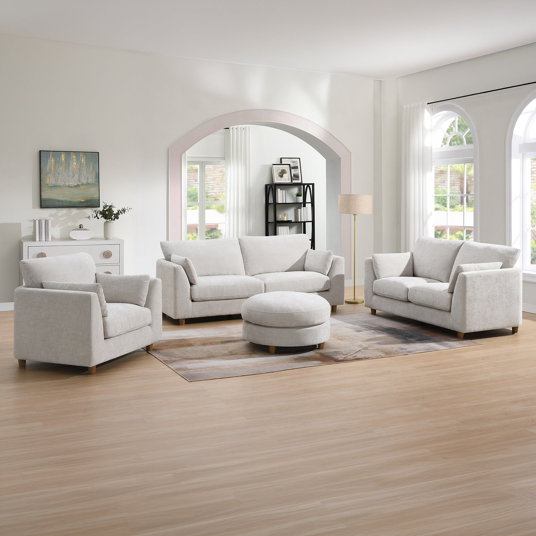 Avier 3 Seater Sofa Pearl Size1 from Roseland Furniture