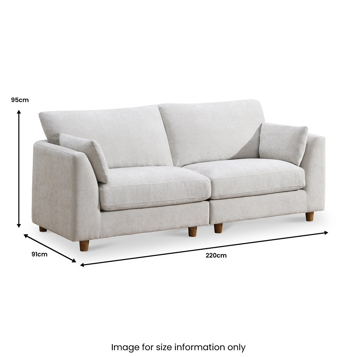 Avier 3 Seater Sofa Pearl Size1 from Roseland Furniture