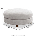 Avier Round Footstool Pearl Size1 from Roseland Furniture
