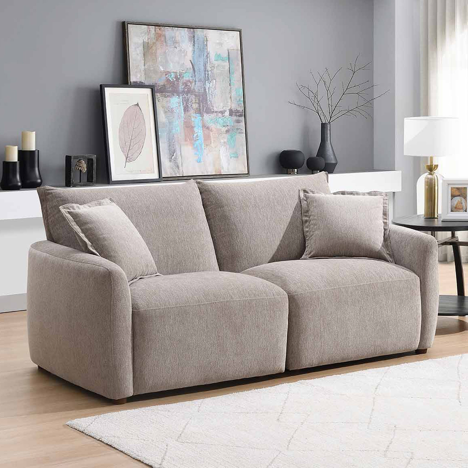 Novelle 3 Seater Sofa Stone Size1 from Roseland Furniture