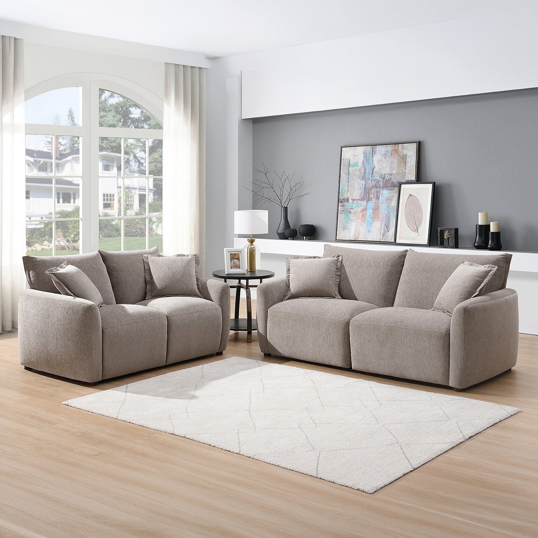 Novelle 3 Seater Sofa Stone Size1 from Roseland Furniture