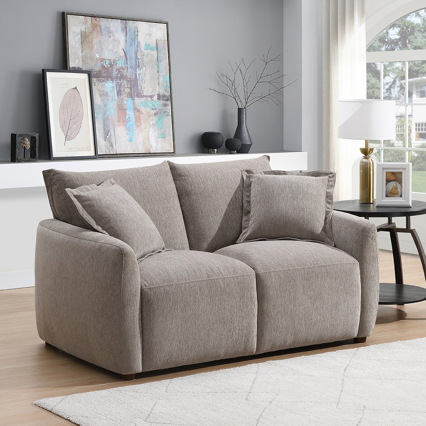 Novelle 2 Seater Sofa Stone Angle1 from Roseland Furniture