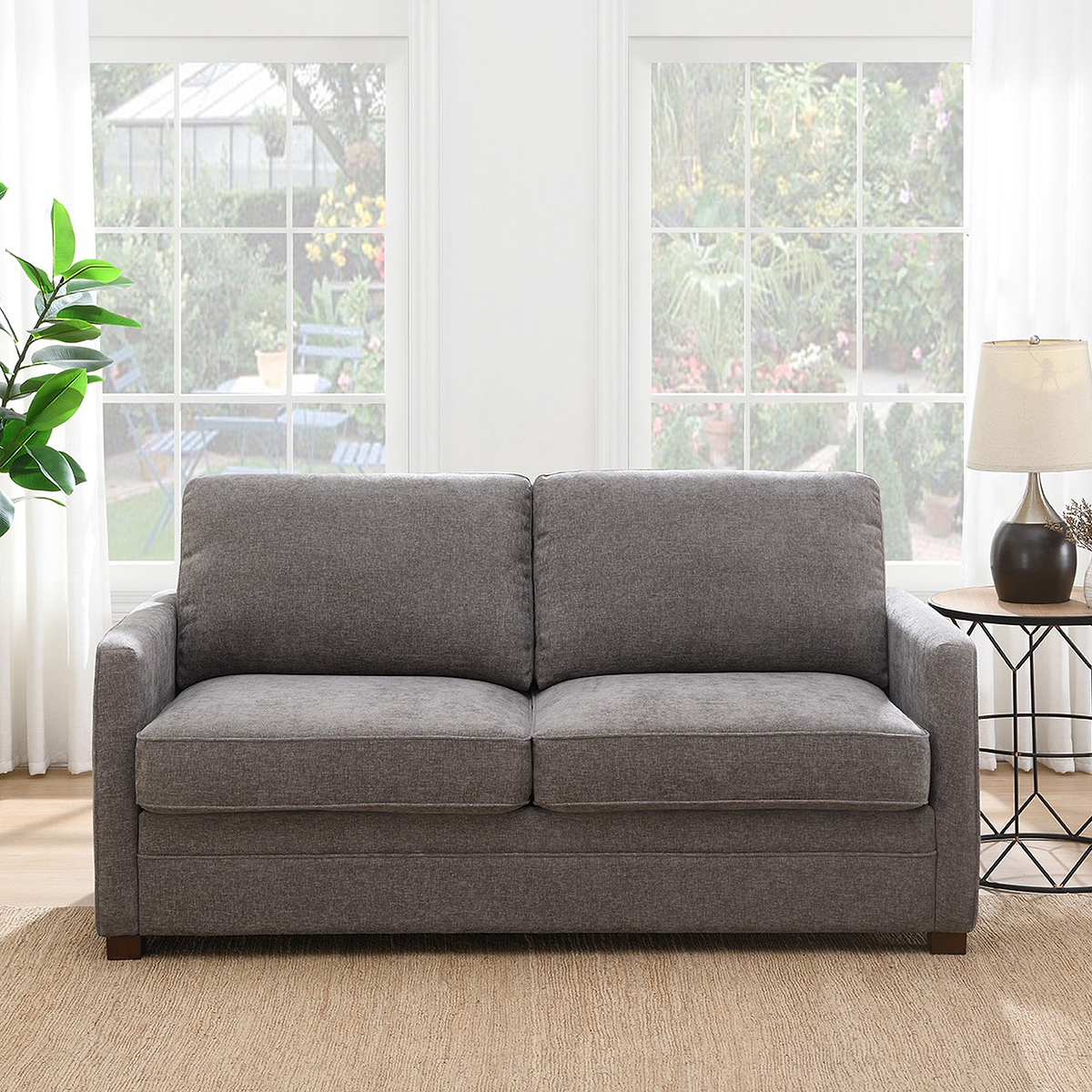 Denham 2 Seater Sofa Bed Stone Size1 from Roseland Furniture