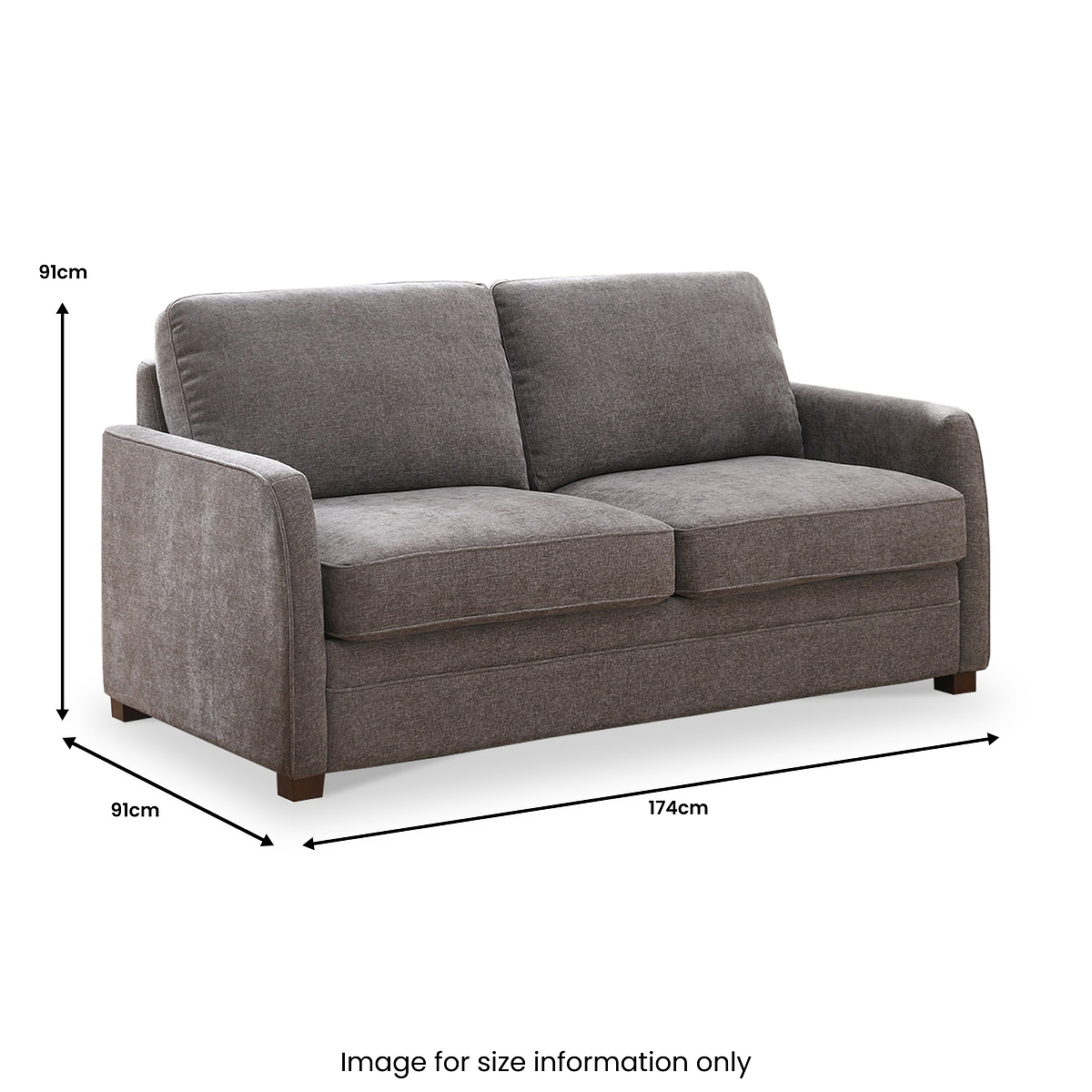Denham 2 Seater Sofa Bed Stone Size1 from Roseland Furniture