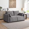 Lior 2 Seater Sofa Bed Light Grey Angle1 from Roseland Furniture