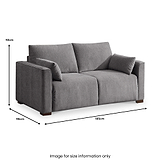 Lior 2 Seater Sofa Bed Light Grey Angle1 from Roseland Furniture