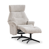 Marlowe Swivel Chair and Footstool Beige from Roseland Furniture