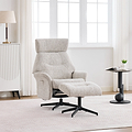 Marlowe Swivel Chair and Footstool Beige from Roseland Furniture