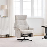 Marlowe Swivel Chair and Footstool Beige from Roseland Furniture