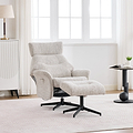 Marlowe Swivel Chair and Footstool Beige from Roseland Furniture