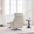 Marlowe Swivel Chair and Footstool Beige from Roseland Furniture