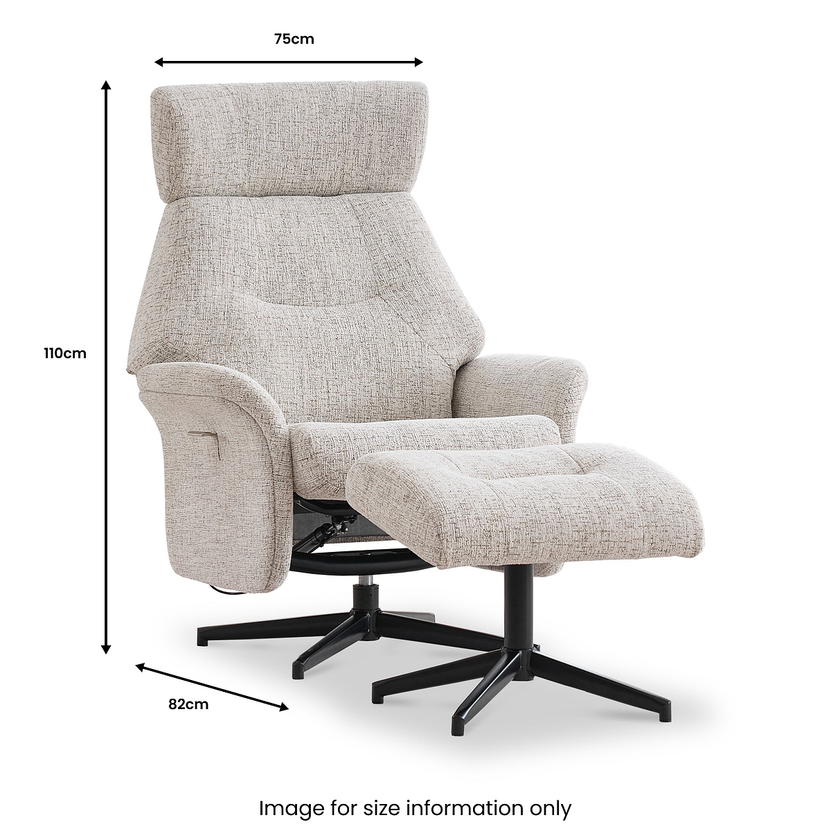 Marlowe Swivel Chair and Footstool Beige from Roseland Furniture