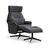 Marlowe Swivel Chair and Footstool Grey Size1 from Roseland Furniture
