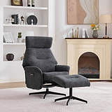 Marlowe Swivel Chair and Footstool Grey Size1 from Roseland Furniture