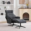 Marlowe Swivel Chair and Footstool Grey Size1 from Roseland Furniture
