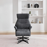 Marlowe Swivel Chair and Footstool Grey Size1 from Roseland Furniture