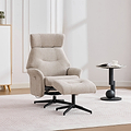 Marlowe Swivel Chair and Footstool Oatmeal Close1 from Roseland Furniture