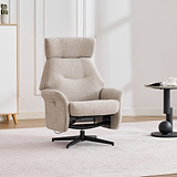 Marlowe Swivel Chair and Footstool Oatmeal Close1 from Roseland Furniture