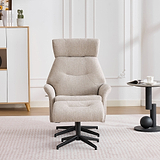 Marlowe Swivel Chair and Footstool Oatmeal Close1 from Roseland Furniture