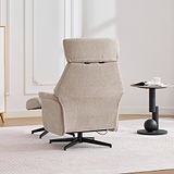 Marlowe Swivel Chair and Footstool Oatmeal Close1 from Roseland Furniture