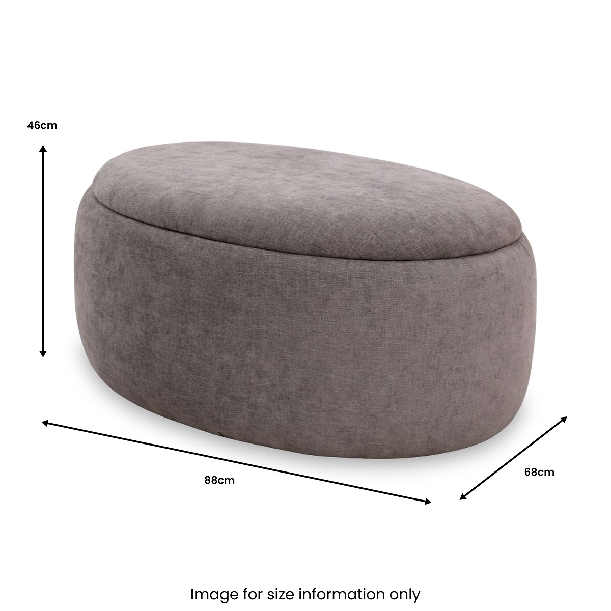Kensal Storage Ottoman Large Stone Size1 from Roseland Furniture