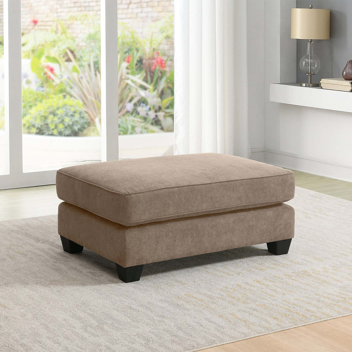 Hebden Footstool Taupe from Roseland Furniture