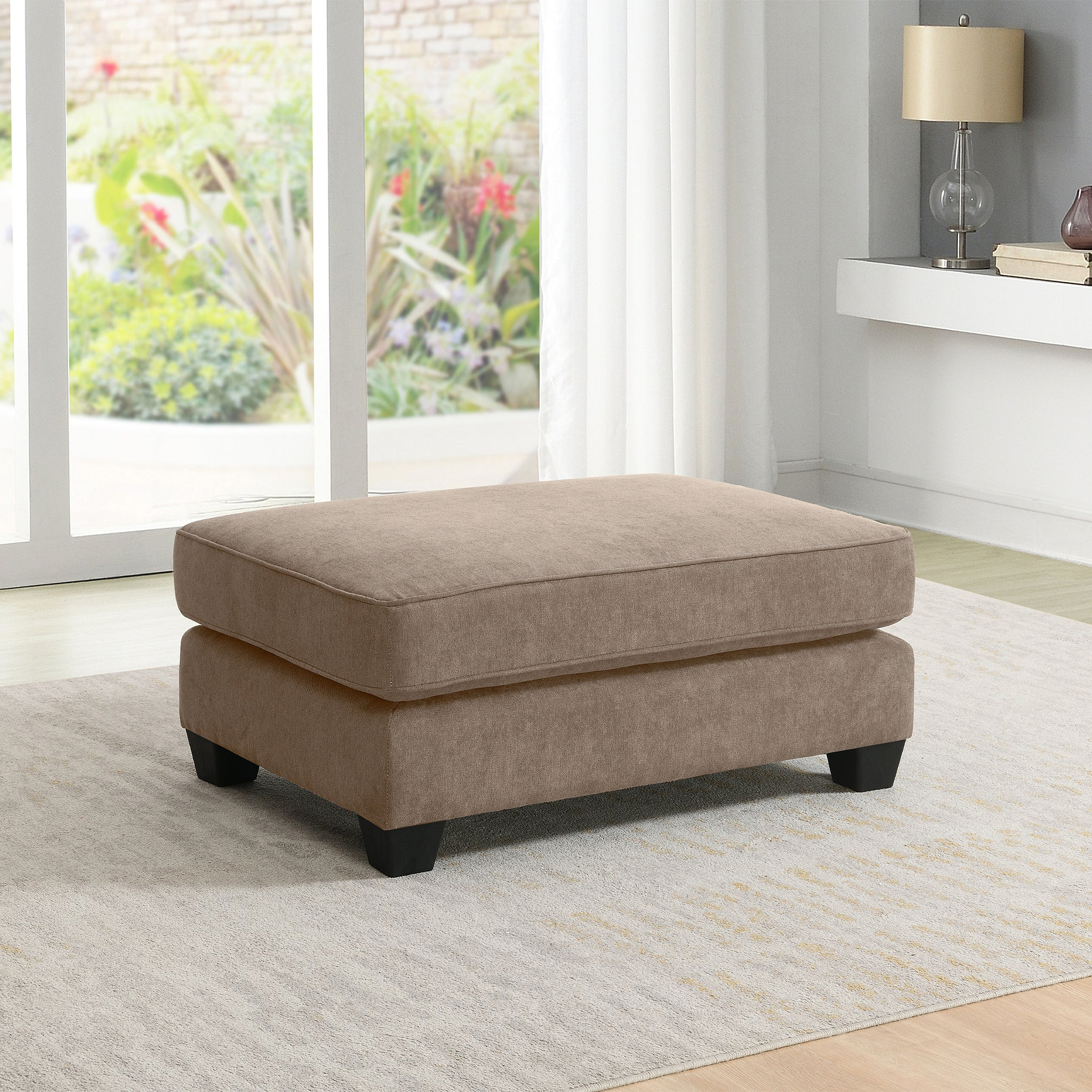 Hebden Footstool Taupe from Roseland Furniture