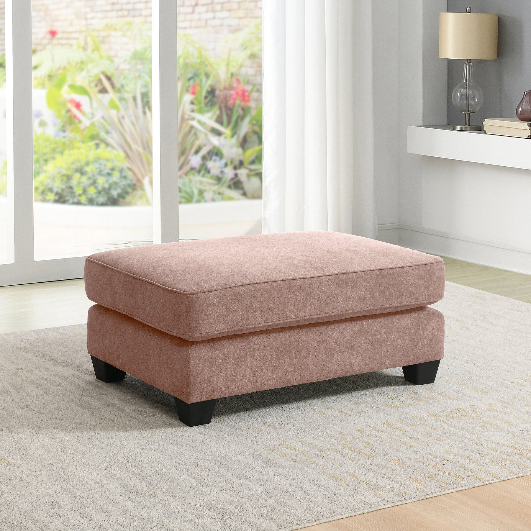 Hebden Footstool Flamingo from Roseland Furniture