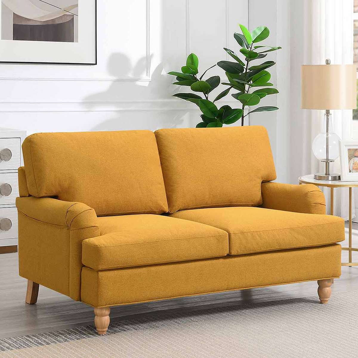 Ripon 2 Seater Sofa Mustard from Roseland Furniture