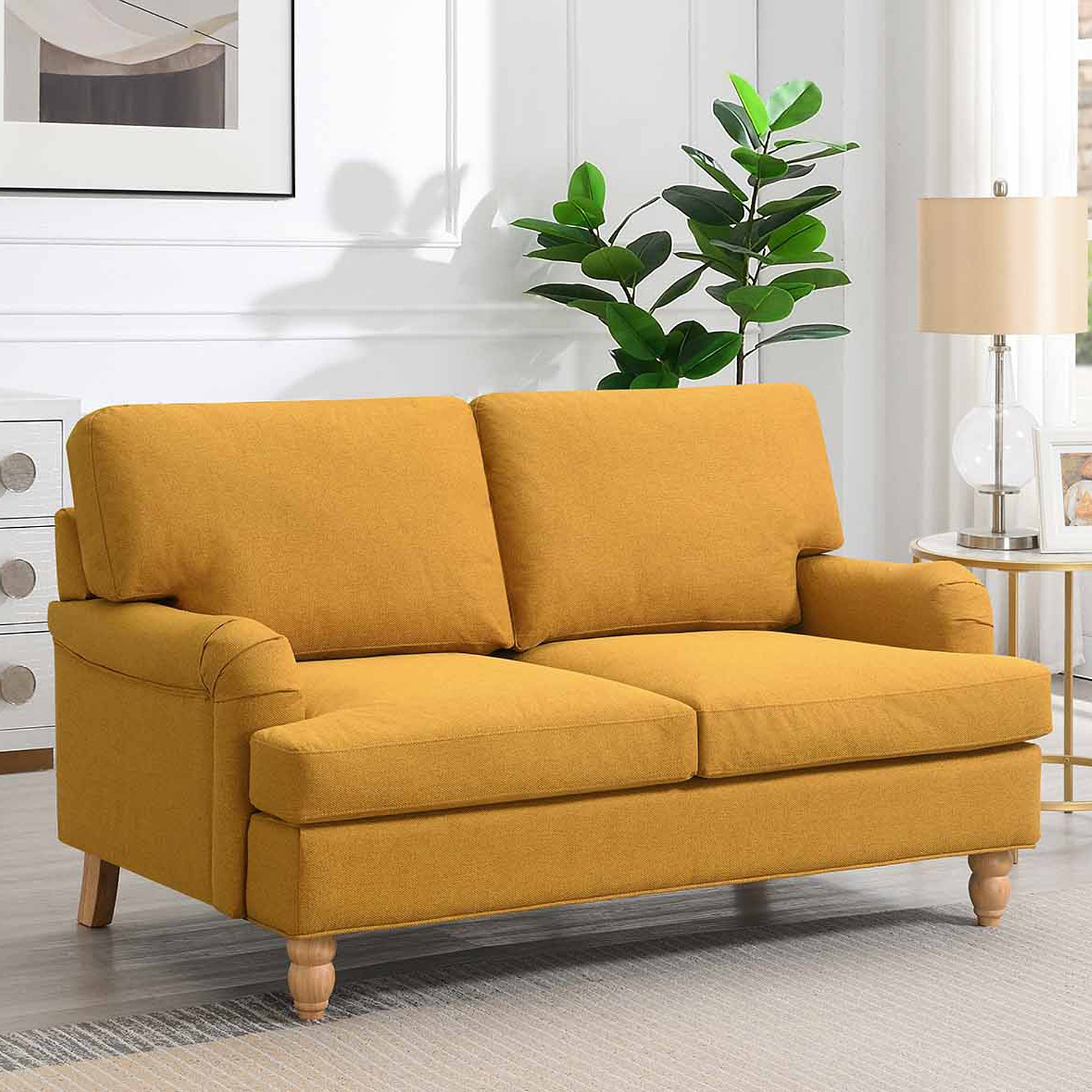 Ripon 2 Seater Sofa Mustard from Roseland Furniture