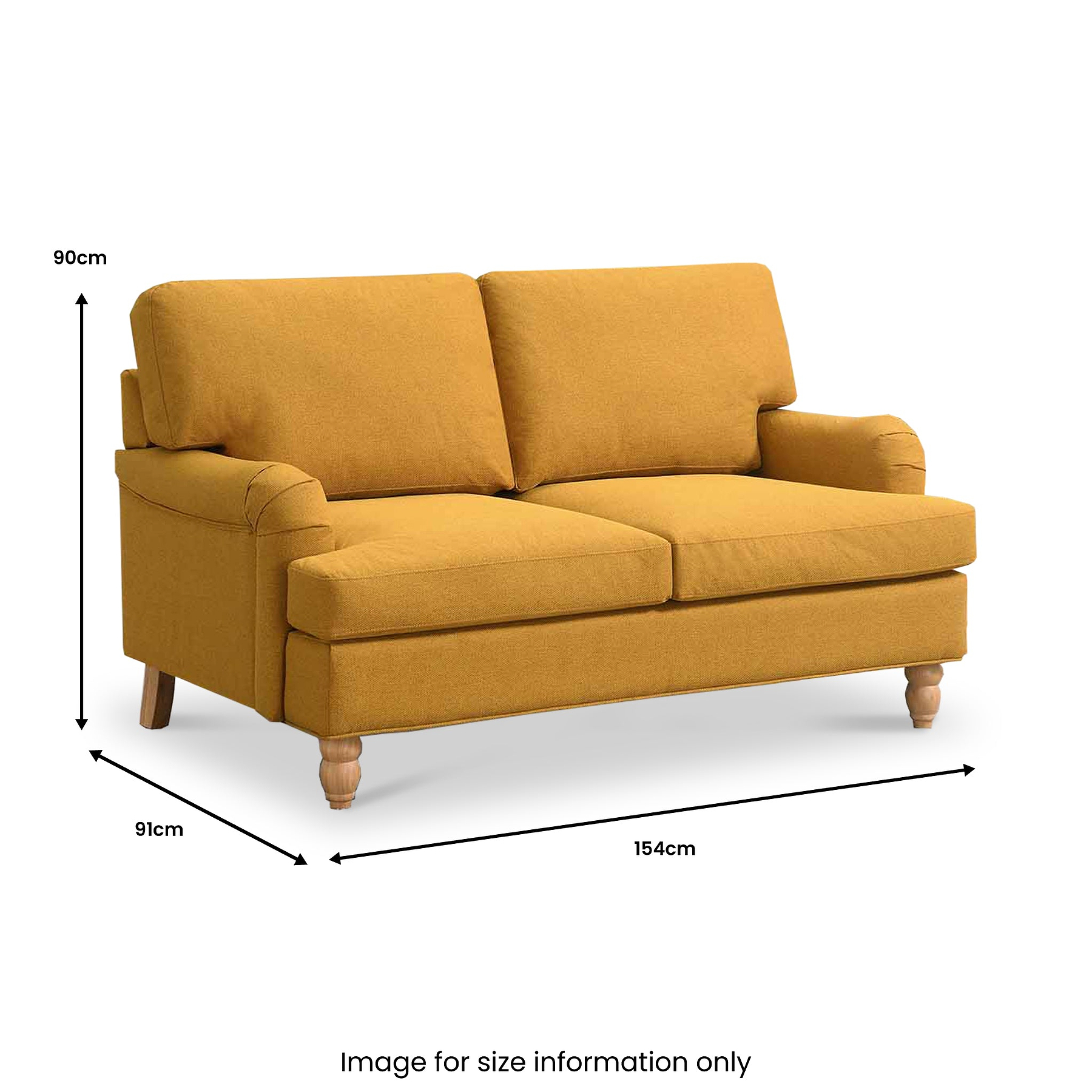 Ripon 2 Seater Sofa Mustard from Roseland Furniture