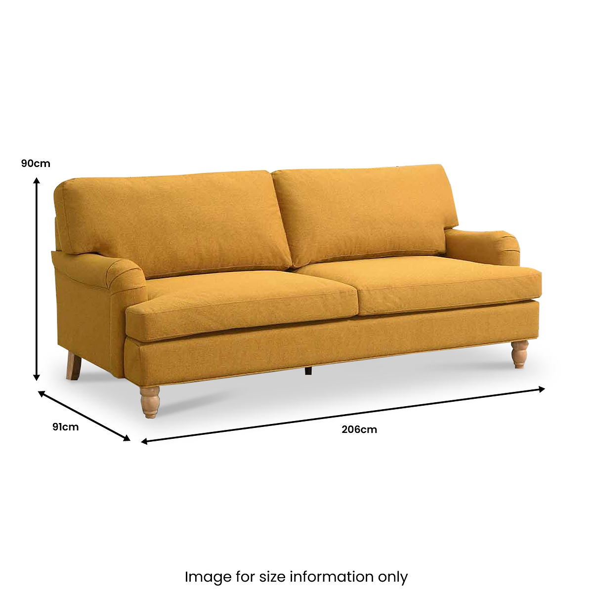Ripon 3 Seater Sofa Mustard from Roseland Furniture