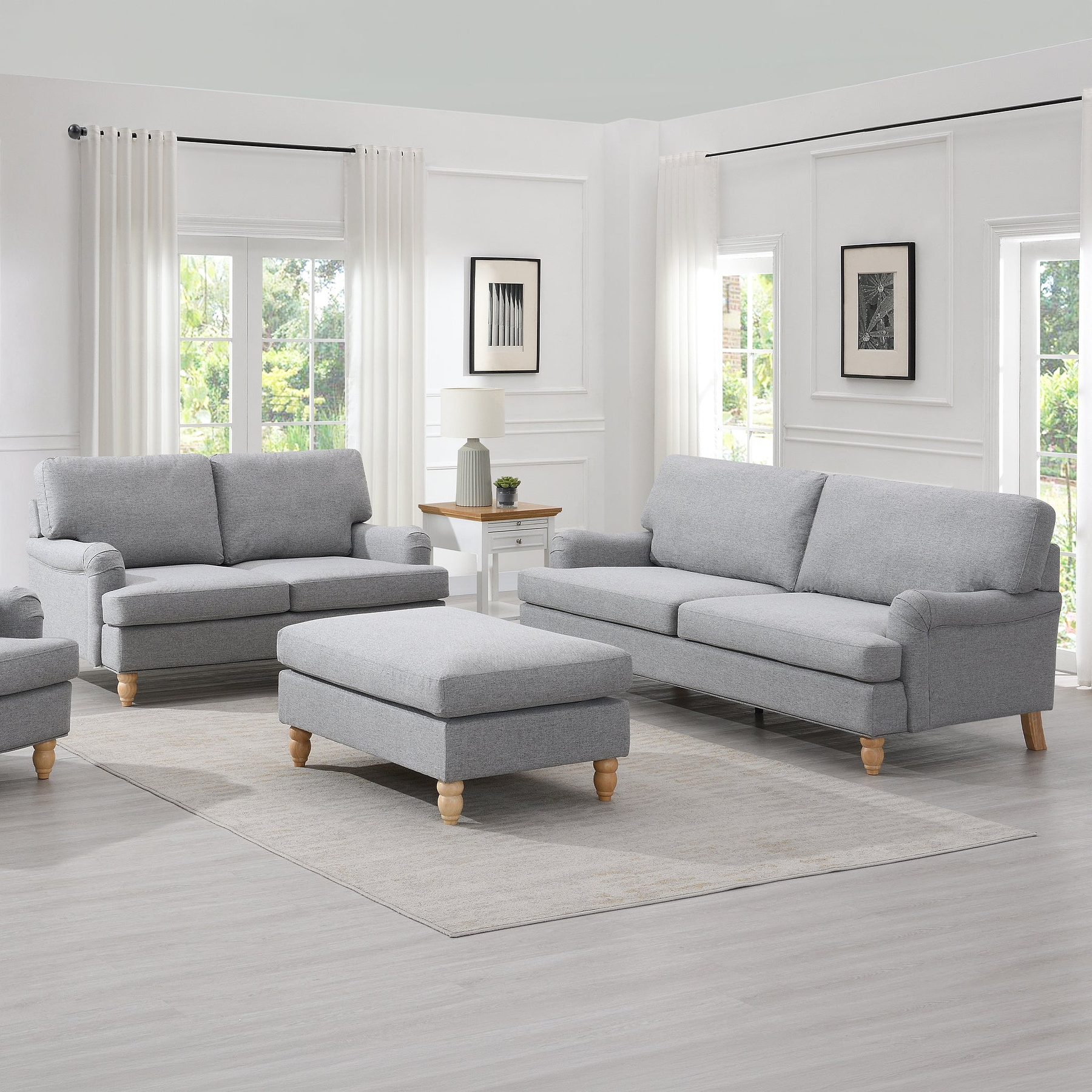 Ripon 3 Seater Sofa Ash from Roseland Furniture