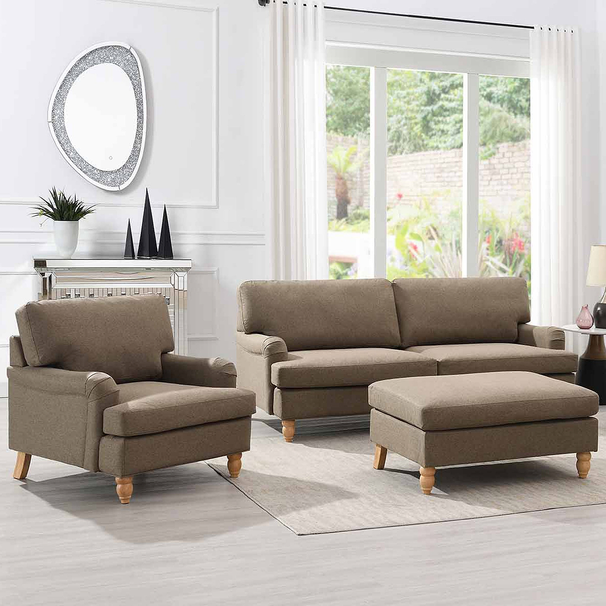 Ripon Armchair Taupe from Roseland Furniture
