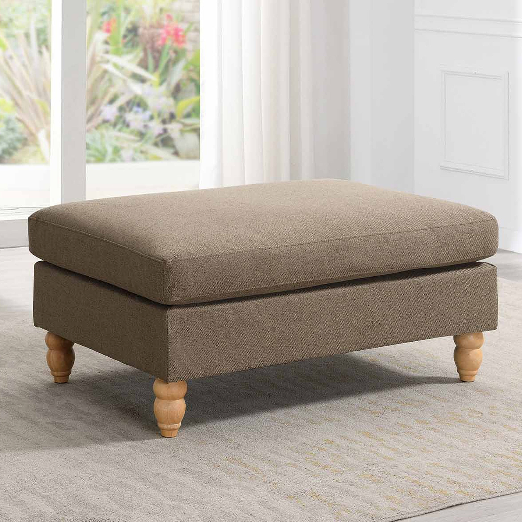 Ripon Footstool Taupe from Roseland Furniture