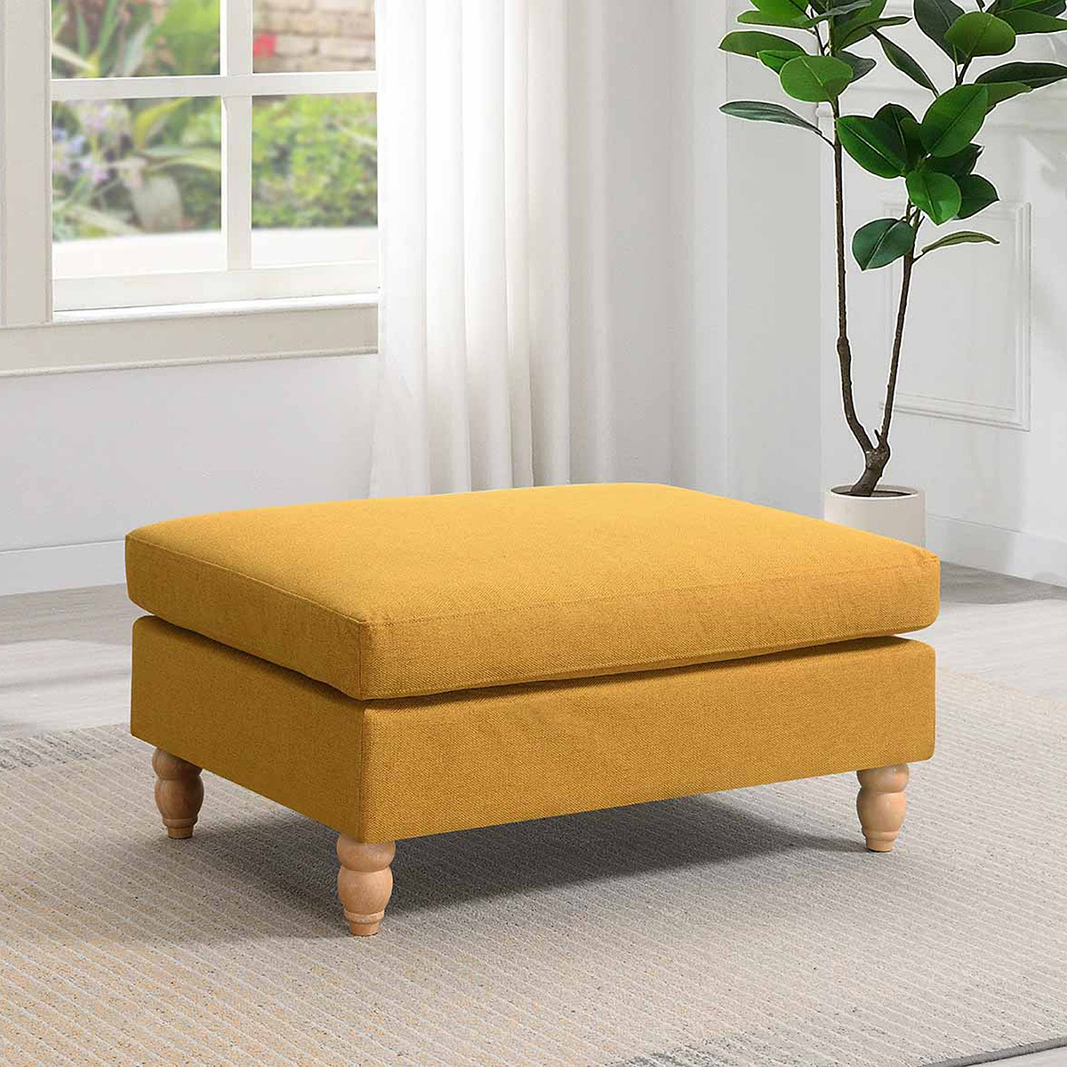 Ripon Footstool Mustard from Roseland Furniture
